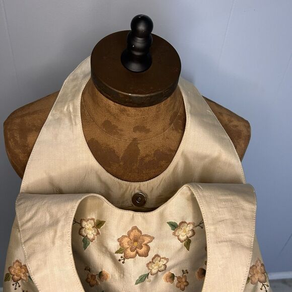 KIMBERLY ALAN Embroidered Floral Vintage 80s Purse Hobo Handbag 100% Silk - Picture 10 of 15